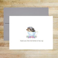 Teacup Hedgehog Thank You Greeting Card