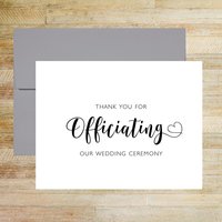 Thank You For Officiating Our Wedding Day Card