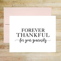 Forever Thankful For Your Generosity, Thank You Note Cards, Set of 10