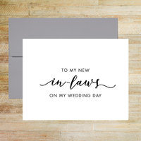 To My New In-Laws on My Wedding Day Card