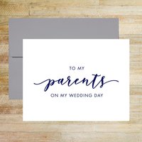 To My Parents On My Wedding Day Card