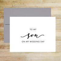 To My Son on My Wedding Day Card