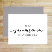 To My Groomsman On My Wedding Day Thank You Card