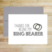 Thanks for Being My Ring Bearer Card, Our Ring Bearer Wedding Day Thank You Card