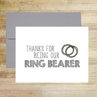 Thanks for Being My Ring Bearer Card, Our Ring Bearer Wedding Day Thank You Card
