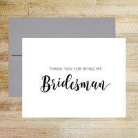 Thank You for Being My Bridesman Wedding Day Card