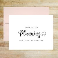 Thank You For Planning Our Perfect Wedding Day Card, Wedding Vendor Tip Card