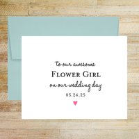To Our Awesome Flower Girl on Our Wedding Day Card, Personlized with Wedding Date