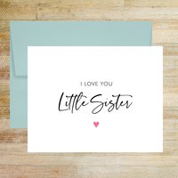 I Love You Little Sister Wedding Day Card