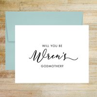 Will You Be My Godmother Card, Godparent Proposal Card Personalized with Child's Name