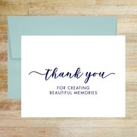 Thank You For Creating Beautiful Memories, Wedding Photographer Thank You Card