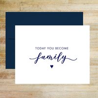 Today You Become Family Wedding Day Card
