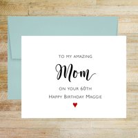 To My Amazing Mom Happy Birthday Personalized Greeting Card