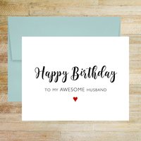 To My Awesome Husband Happy Birthday Greeting Card