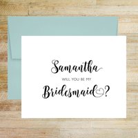 Will You Be My Bridesmaid Personalized Bridal Party Proposal Card
