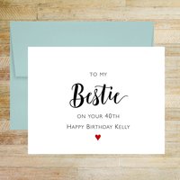 To My Bestie Happy Birthday Personalized Greeting Card