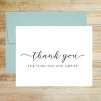 Thank You for Your Love and Support, Post Wedding Note Card