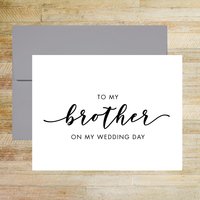 To My Brother Wedding Day Card