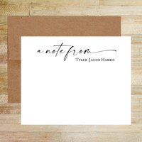 A Note From Personalized Stationery - Set of 25 Flat Cards