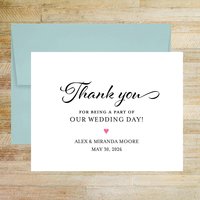 Wedding Day Personalized Thank You Cards - Set of 10