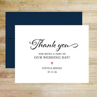 Wedding Day Personalized Thank You Cards - Set of 10