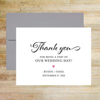 Wedding Day Personalized Thank You Cards - Set of 10