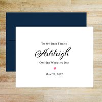 Personalized Wedding Card for Friend - Pink Heart