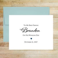 Personalized Wedding Card for Friend - Navy Heart