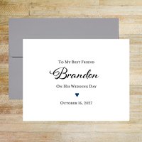 Personalized Wedding Card for Friend - Navy Heart
