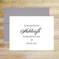 Personalized Wedding Card for Friend - Pink Heart