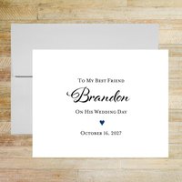 Personalized Wedding Card for Friend - Navy Heart