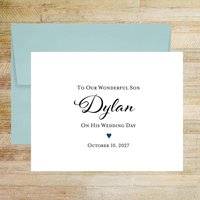 Personalized Wedding Day Card for Son