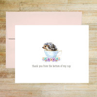 Teacup Hedgehog Thank You Greeting Card