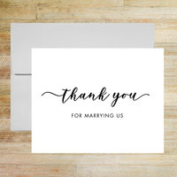 Thank You For Marrying Us, Wedding Officiant Thank You Card
