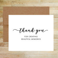 Beautiful Memories Thank You Card - Wedding Photographer