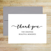 Beautiful Memories Thank You Card - Wedding Photographer