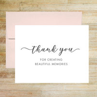 Beautiful Memories Thank You Card - Wedding Photographer