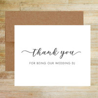 Thank You for Being Our Wedding DJ - DJ Appreciation Card