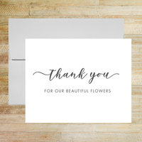 Thank You for Our Beautiful Flowers - Wedding Florist Thank You Card
