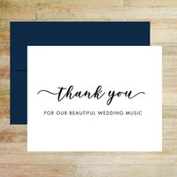 Thank You For Our Beautiful Wedding Music Wedding Day Card, Wedding Vendor Tip Card