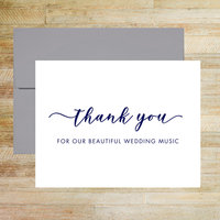 Thank You For Our Beautiful Wedding Music Wedding Day Card, Wedding Vendor Tip Card