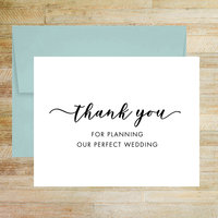 Thank You for Planning Our Perfect Wedding - Wedding Planner Card