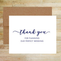 Thank You for Planning Our Perfect Wedding - Wedding Planner Card