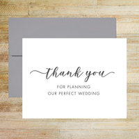 Thank You for Planning Our Perfect Wedding - Wedding Planner Card