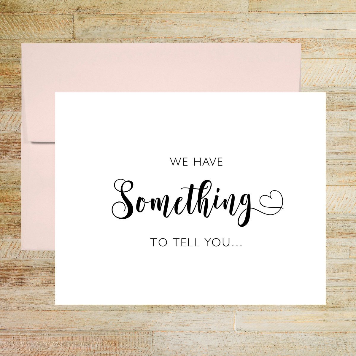 We Have Something to Tell You Personalized Pregnancy Announcement Card