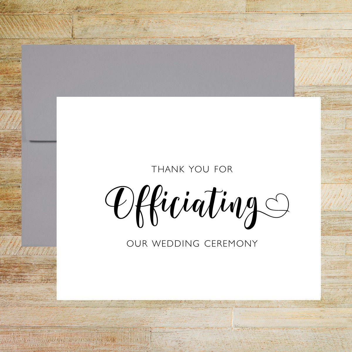 Thank You For Officiating Our Wedding Day Card