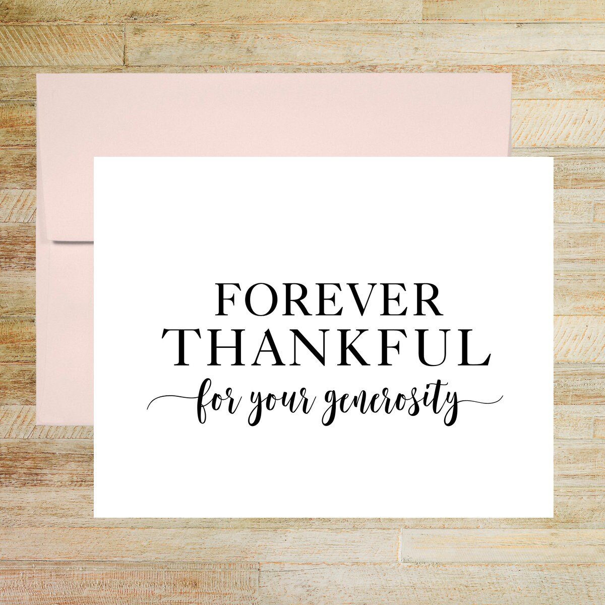 Forever Thankful For Your Generosity, Thank You Note Cards, Set of 10