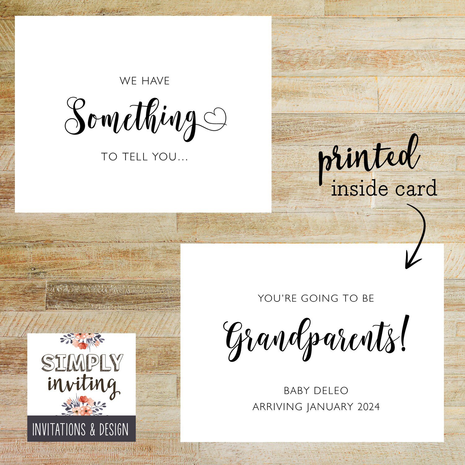 We Have Something to Tell You Personalized Pregnancy Announcement Card