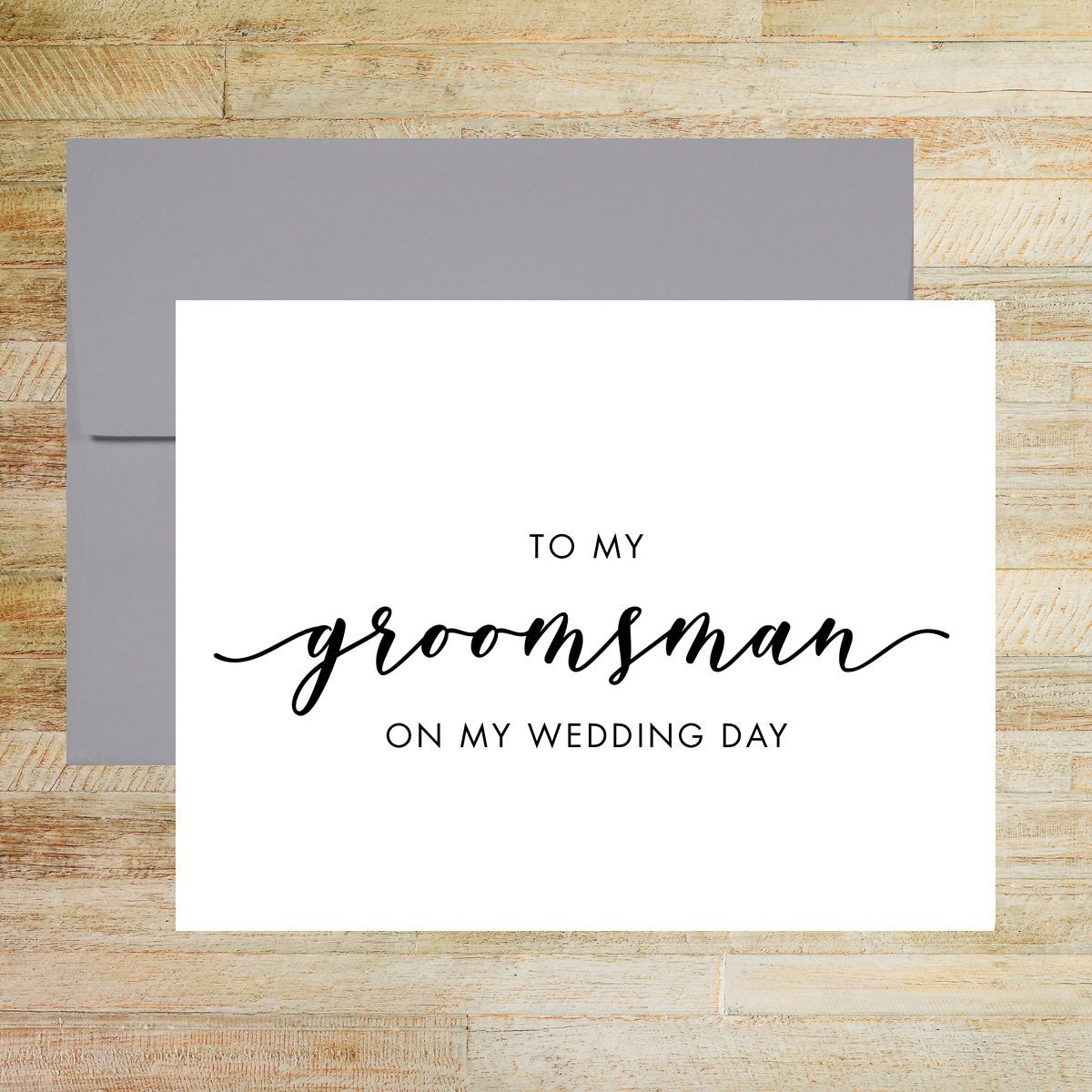To My Groomsman On My Wedding Day Thank You Card
