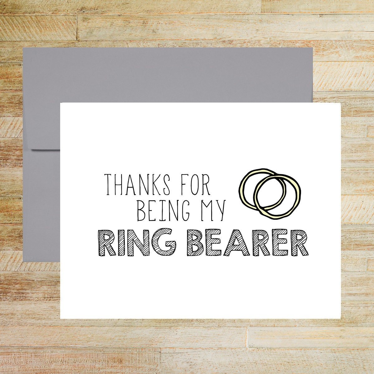 Thanks for Being My Ring Bearer Card, Our Ring Bearer Wedding Day Thank You Card